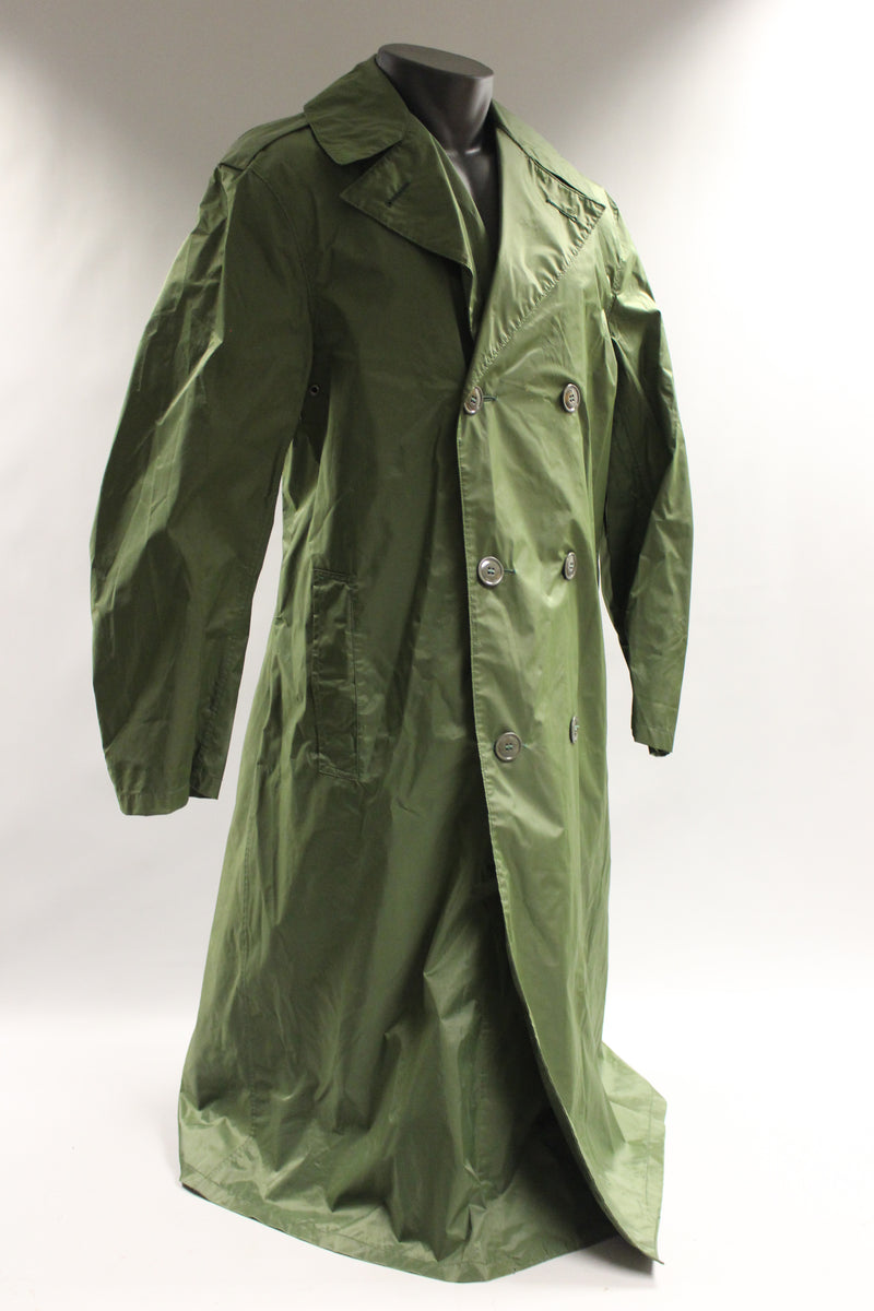 Vintage US Military Man's Nylon Rubber Coated Raincoat - 36 Long