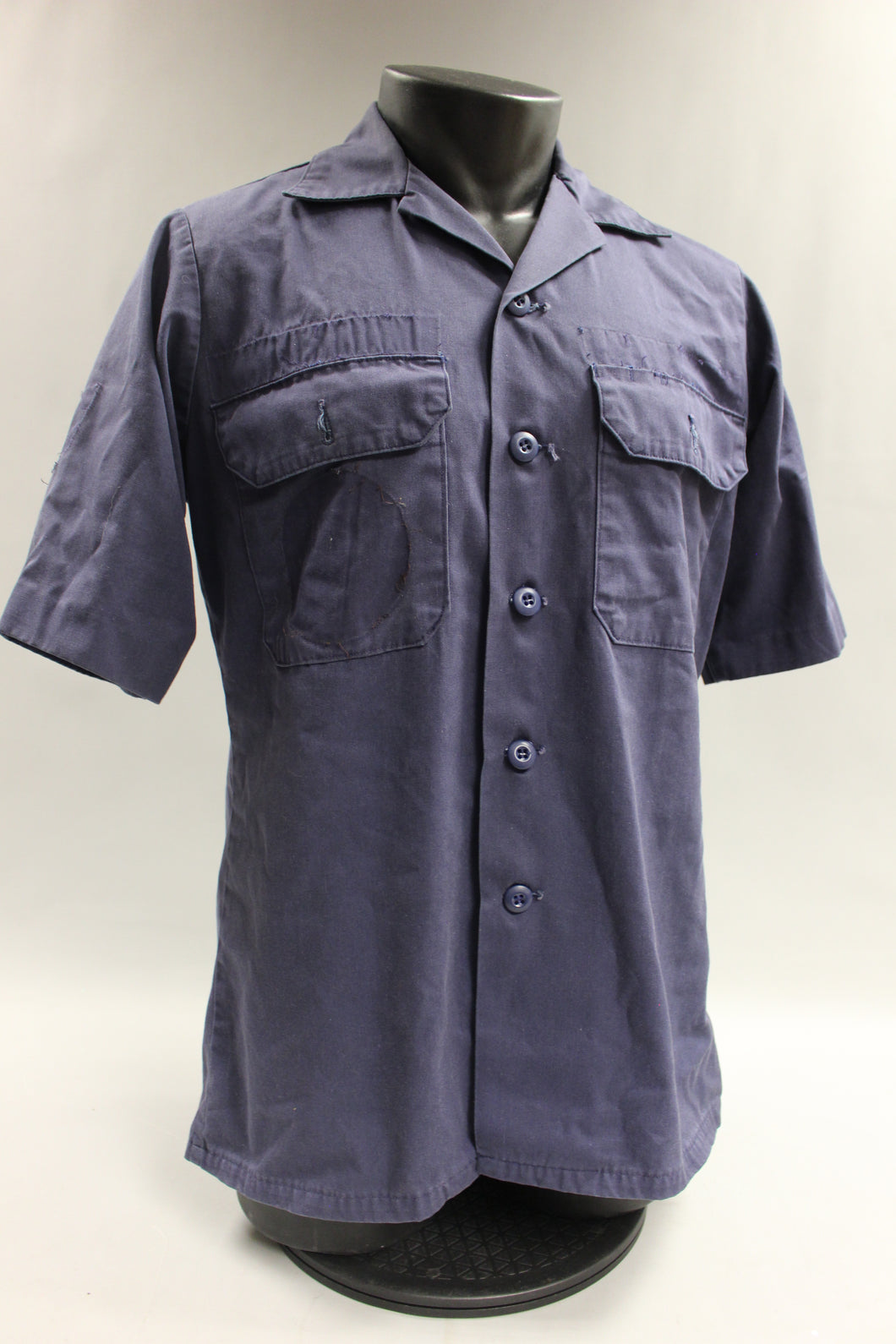 US Navy Short Sleeve Utility Shirt - Size 15 1/2 - 8405-00-917-6601 - Blue -Used