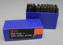 Load image into Gallery viewer, OTO Ram Tool Letters &amp; Numbers Steel Stamp Set - 1/8&quot; - 36 Piece - Used