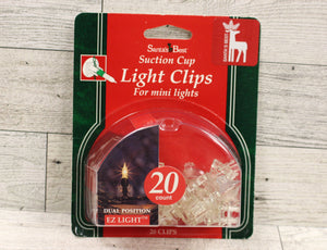 Santa's Best Suction Cup Light Clips for Mini Lights - Dual Position - 20 Count