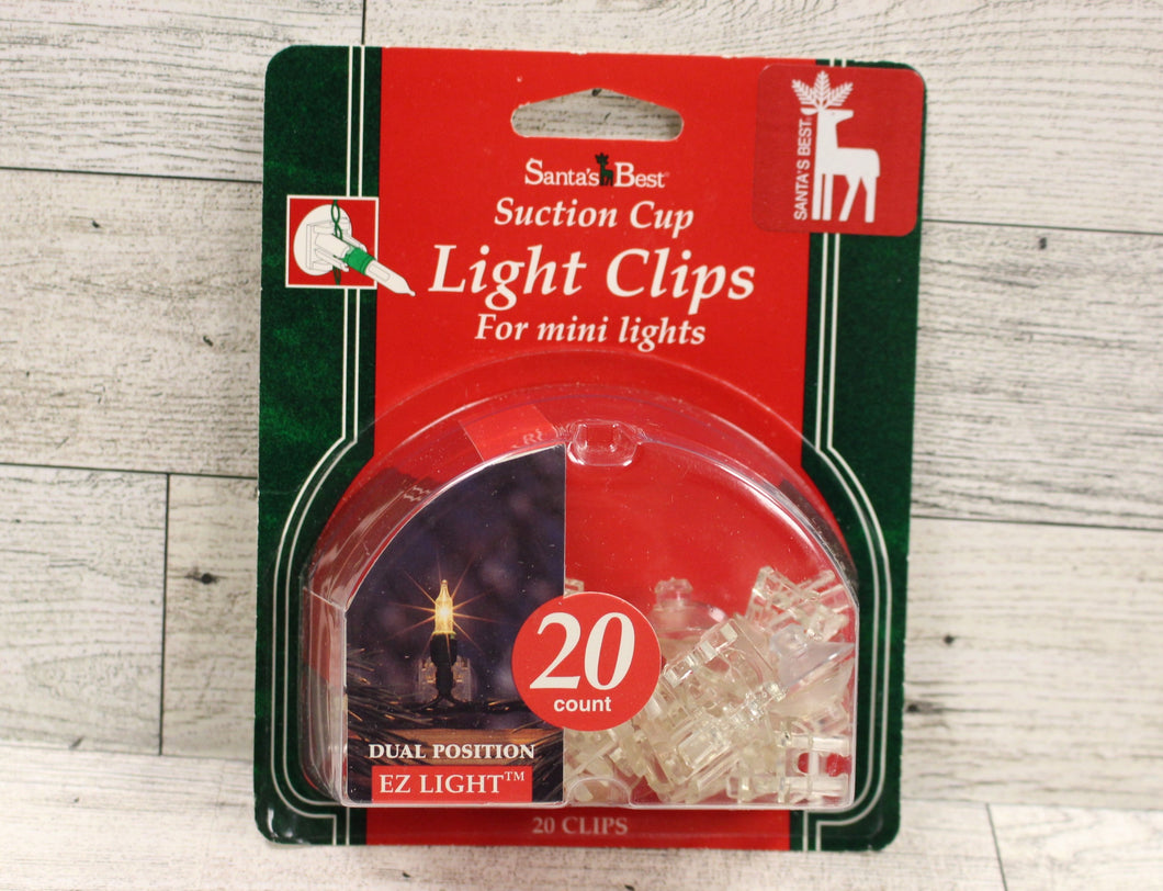 Santa's Best Suction Cup Light Clips for Mini Lights - Dual Position - 20 Count