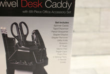 Load image into Gallery viewer, Meridian Swivel Desk Caddy with Office Accessories - Black - New