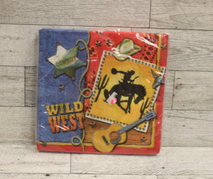 Cowboy Wild West Party Luncheon Napkins - 16 Count - New