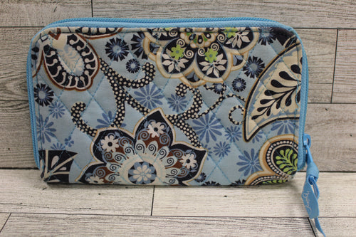 Vera Bradley Bali Blue Zip Around Wallet Organizer - Used