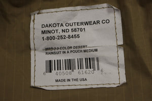 Dakota Outerwear MRS Rainsuit In A Pouch - Color: Desert - Medium - New