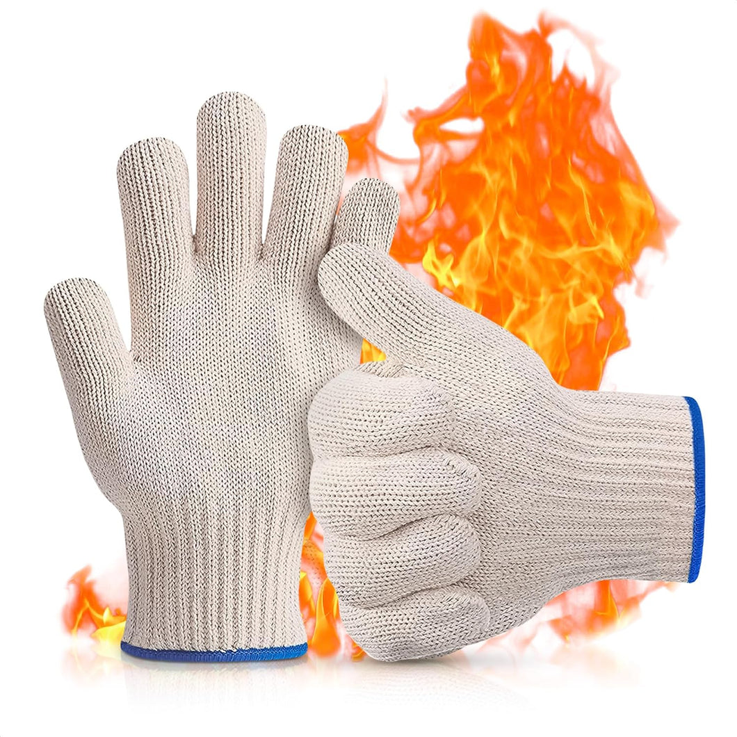 BBQ Hot Food Heat Resistant Grilling Cooking Oven Gloves with Fingers - New