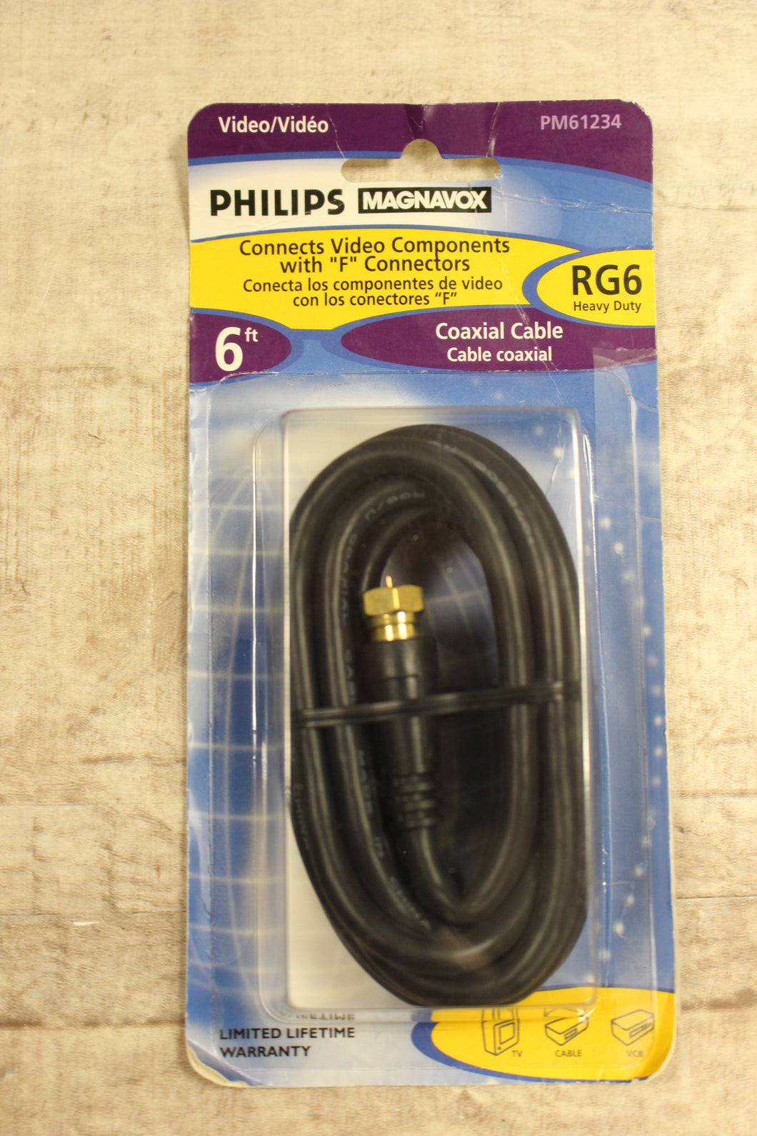 Philips Magnavox 6 Foot Coaxial Cable -New