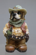 Load image into Gallery viewer, Western Cowboy Dog Figurine Holding Bottle - Resin - Used