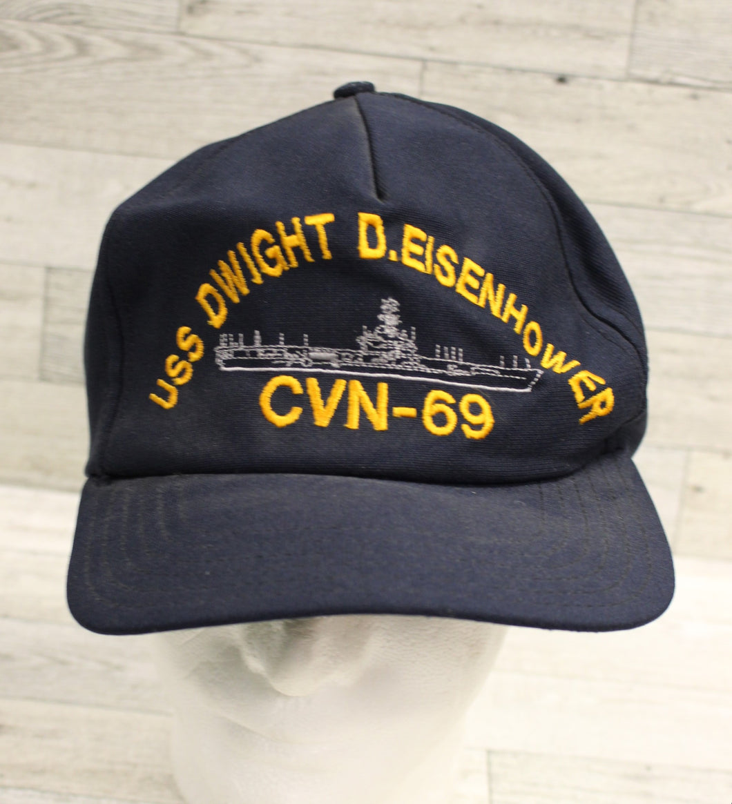 USS Dwight D. Eisenhower CVN-69 Black Baseball Cap - Adjustable - Used