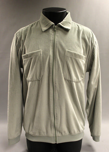 Haband Men's Zip Up Long Sleeve Shirt With Pockets - Medium -Lt Green -Used