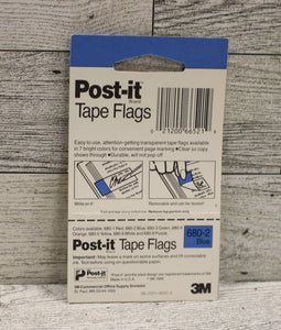 Post-it Tape Flags - #680-2 - Blue - New