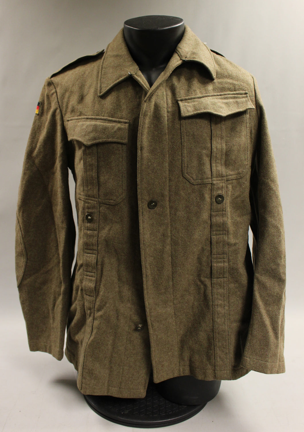 West Germany Army Wool Coat - Olive Drab - Chest: 36