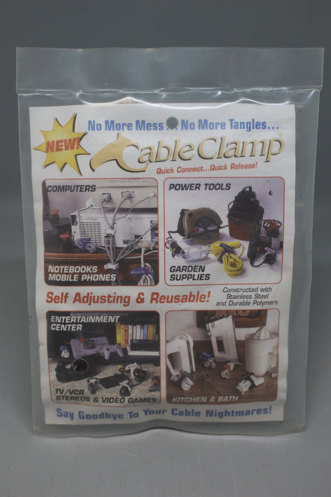 Cable Clamp - White - Pack of 6 - CCS 0102-ZB-006 - Quick Connect & Release -New