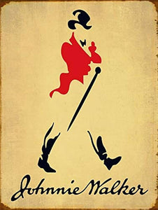 Johnnie Walker Tin Sign - Travel Decor - 8 x 12" - New