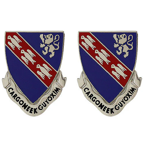 147th Regiment Unit Crest (Cargoneek Guyoxim) Pins - Set of 2 - New