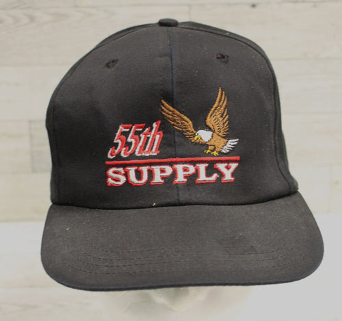 55th Supply Black Baseball Cap - Adjustable - Used