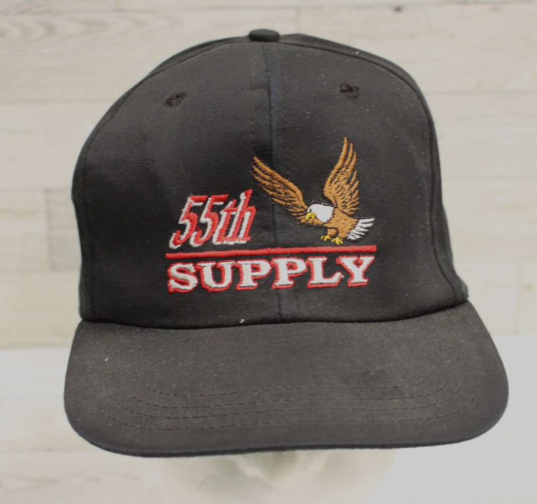 55th Supply Black Baseball Cap - Adjustable - Used