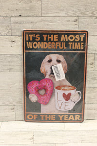 It's The Most Wonderful Time Of The Year Dog Metal Tin Sign - 8x12 - New