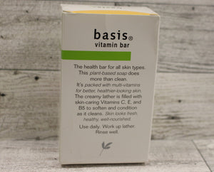 Basis Vitamin Soap Bar - Cleans and Softens - 4 oz - New