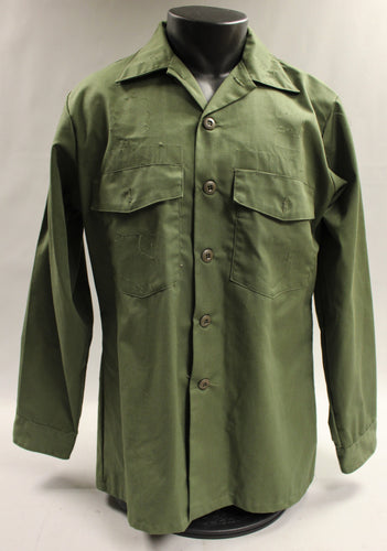 US Army Men's OD Long Sleeve Button Up Utility Shirt - Choose Size - Used