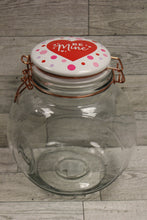 Load image into Gallery viewer, Destination Holiday Valentine&#39;s Day &quot;Be Mine&quot; Glass Penny Candy Jar -Used