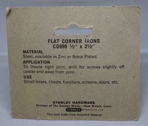 Stanley Flat Corner Irons - 2-1/2" - CD999 - New