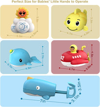 Load image into Gallery viewer, 5PCS Baby Bath Toys Set Water Spray Sprinkler - Whales Fish Submarine Cloud - New