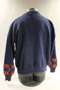 Hathaway Hand Intarsia Cotton Golfers Sweater - XLarge - Used