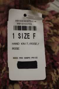 Bass Pro Shop Hand Knit Ear Hat Beanie Hat - Rose - One Size - New