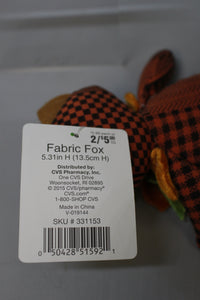 Fall Fest Set of 3 Fabric Fox - 5.31" Tall - New