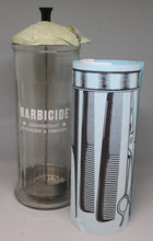 Load image into Gallery viewer, Vintage Barbicide Salon Tool Disinfecting Glass Soaking Jar with Paperwork - New