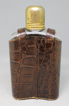 Load image into Gallery viewer, Vintage Glass Flask with Animal Skin Holder Pouch - Used