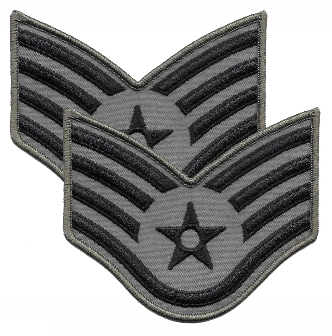 AF Air Force Staff Sergeant E-5 Chevron Insignia Patch - Set of 2 - ABU - New