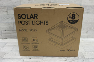 Solar Post Lights Model - SP213 - Black - Set of 4 - New