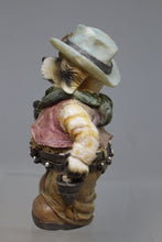 Load image into Gallery viewer, Western Cowboy Dog Figurine Holding Bottle - Resin - Used