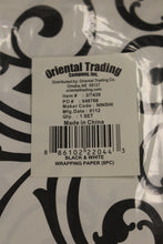 Load image into Gallery viewer, Oriental Trading Black &amp; White Wrapping Paper - 8 Piece - New