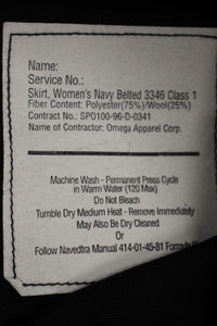 US Navy Women's Belted Skirt - Size: 10 JR - 8410-01-372-1717 - Used