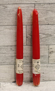 Set of 2 American Greetings 8" Taper Candles - Red - New