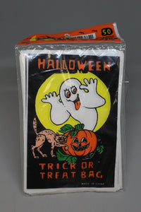 Halloween Trick or Treat Bags - 50 Bags - Plastic - Ghost Cat Pumpkin - New