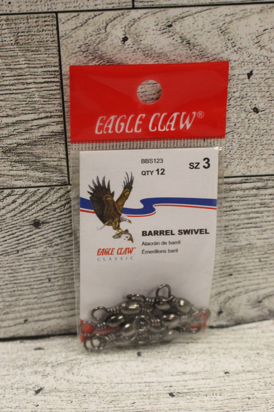 Eagle Claw BBS123 Barrell Swivel - Size 3 - Qty 12 - New