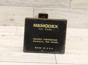 Vintage Rolodex Memodex Note Holder Memo Punch - Brown - Used