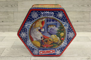 Nestle Crunch Holiday Christmas Santa Collectable Tin - Used