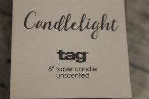 TAG Candlelight 8" Taper Candle - Unscented - Green - New