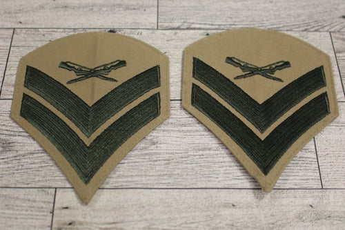 US Marine Corporal E-4 Patch - Set of 2 - Used