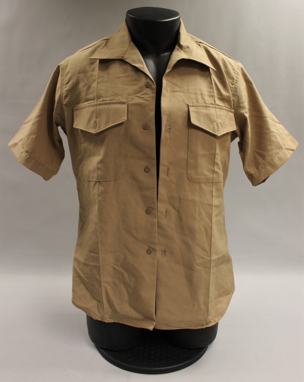 USMC Marine Corps Khaki Dress Shirt Short Sleeve - 15-1/2 - Used