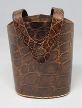 Load image into Gallery viewer, Vintage Glass Flask with Animal Skin Holder Pouch - Used