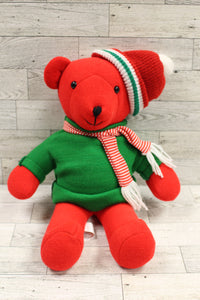 Plush Christmas Bear - 15" tall - Used