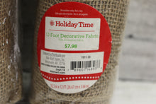 Load image into Gallery viewer, Holiday Time Decorative Burlap Fabric/Ribbon - 10.5&quot; Wide x 12&#39; Long - New