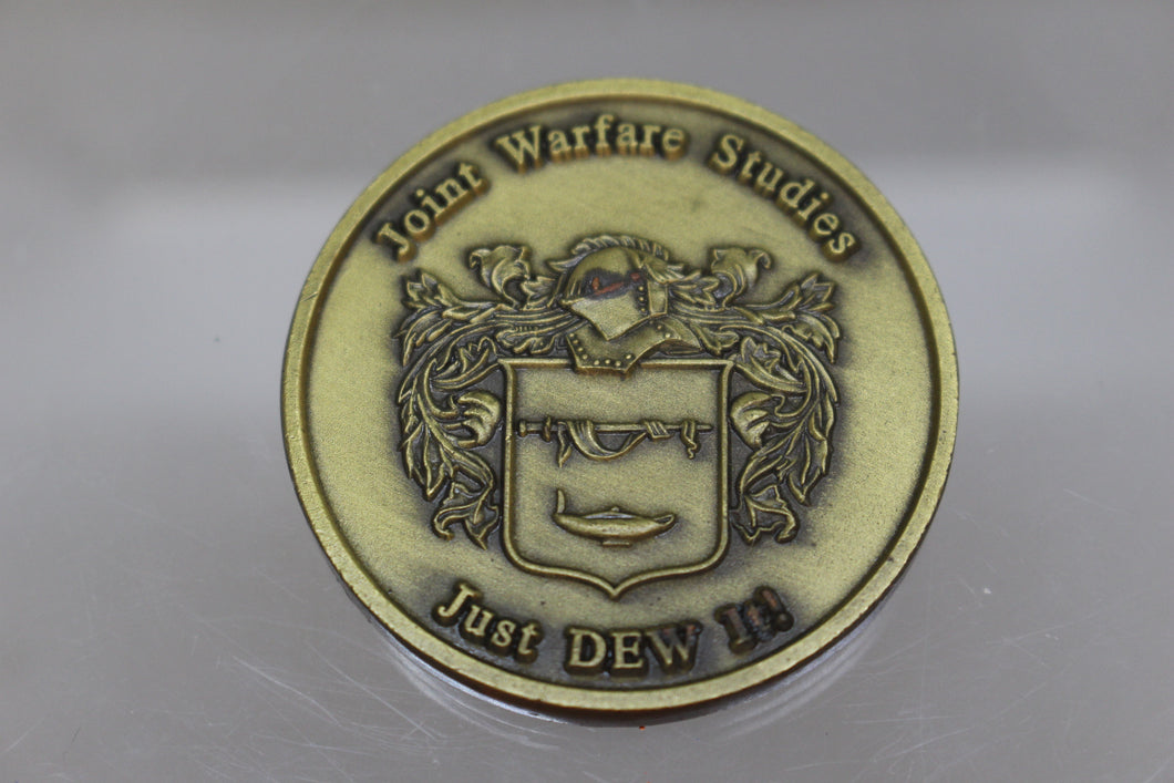 USAF Joint Warfare Studies Challenge Coin - Just DEW It! - Used