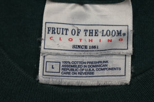 Vintage Fruit Of The Loom Men's Short Sleeve T Shirt Size Large -Green -Used